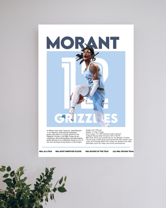 Ja Morant #1 | Basketball Posters